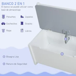 Homcom - Conjunto Infantil Mesa + Banco + 2 sillas madera