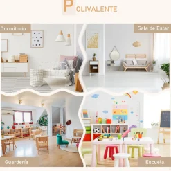 Homcom - Conjunto Mesa + 2 Sillas infantiles Madera