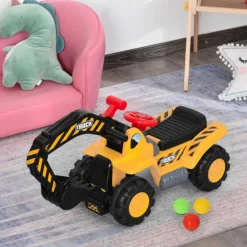 Homcom - Correpasillos 4 en 1 Excavadora Juguete HomCom
