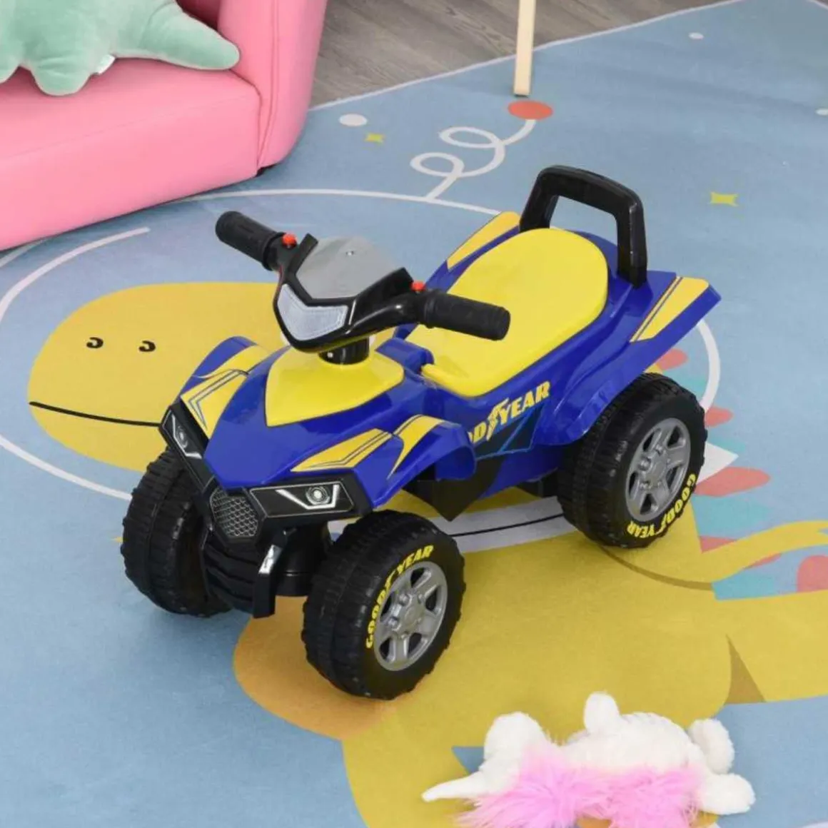 Homcom - Correpasillos Quad Cuatrimoto GOODYEAR Azul HomCom