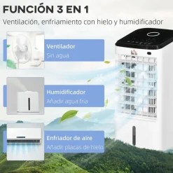 Homcom - Enfriador de Aire Portátil 3,5L
