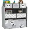 Homcom - Estantería para juguetes 6 cajas tela Gris
