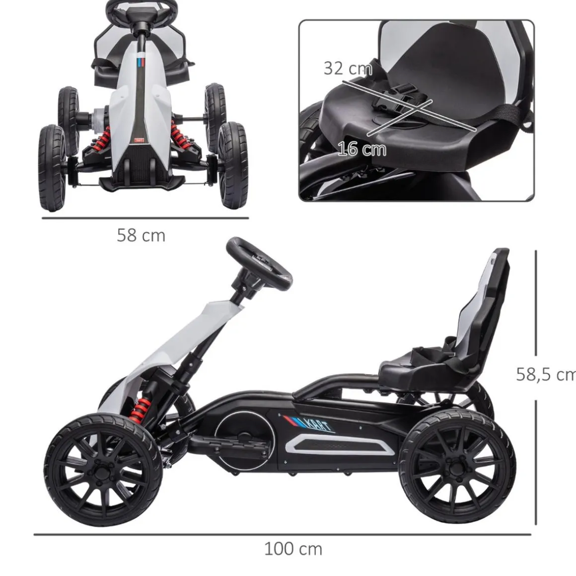 Homcom - Kart eléctrico infantil