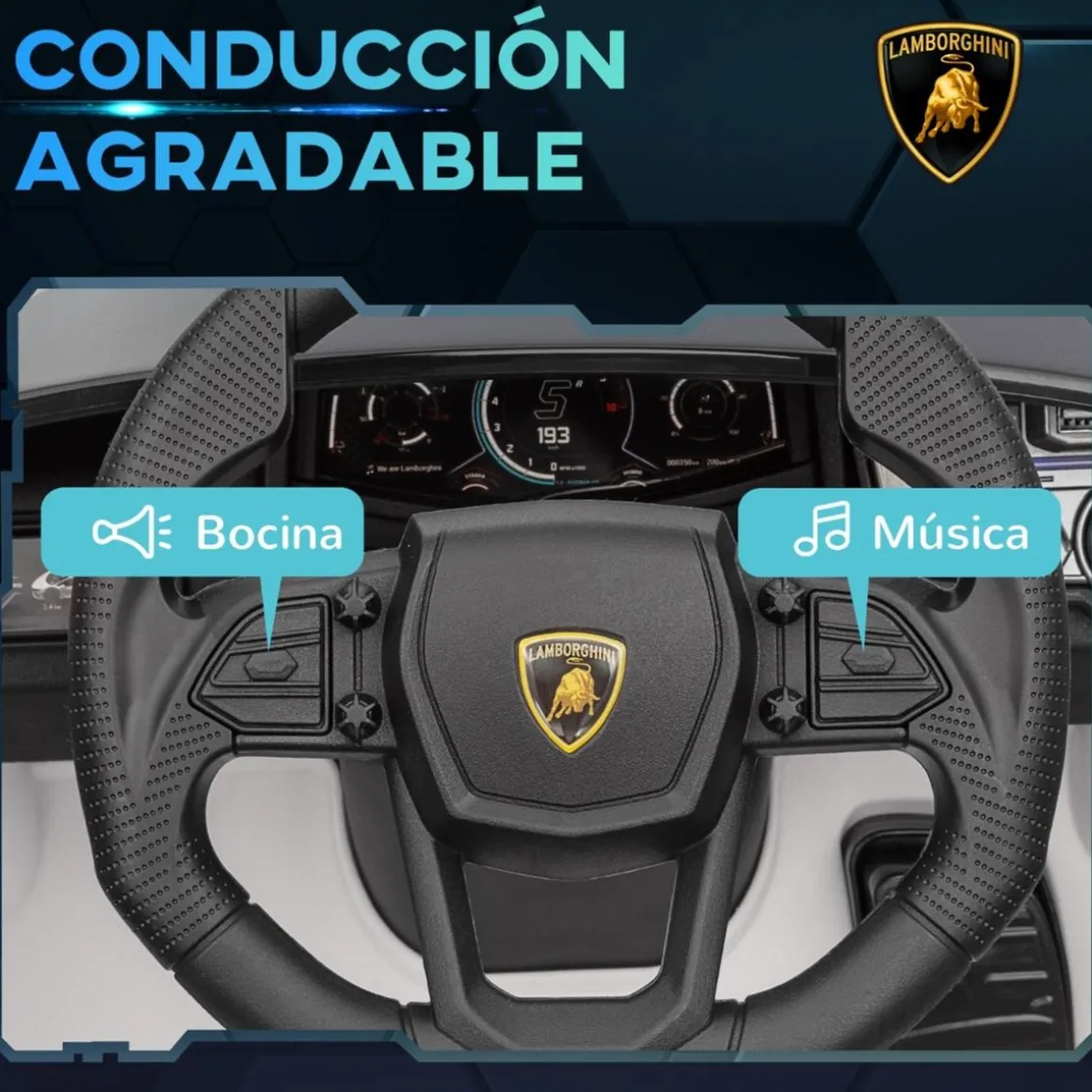 Homcom - Lamborghini Revuelto eléctrico Blanco con mando