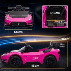 Homcom - Maserati GT2 eléctrico Rosa con mando
