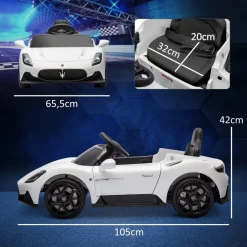 Homcom - Maserati MC20 eléctrico Blanco con mando