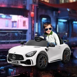 Homcom - Mercedes AMG GTR Batería con mando a distancia Blanco