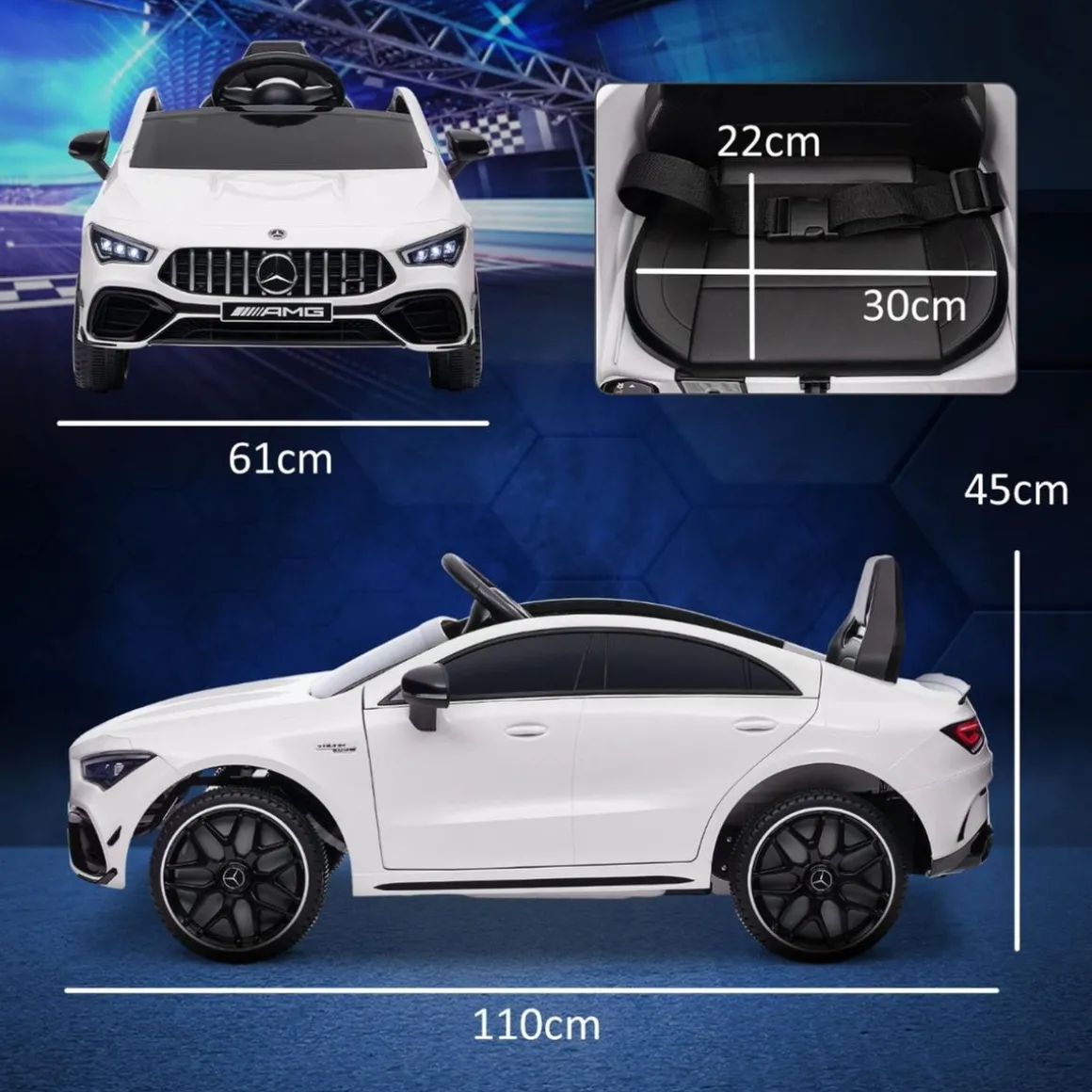 Homcom - Mercedes Benz AMG CLA 45 eléctrico Blanco con mando