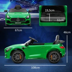 Homcom - Mercedes Benz AMG GTR eléctrico Verde con mando