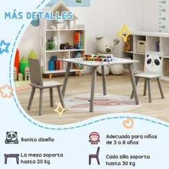 Homcom - Mesa con 2 sillas Panda