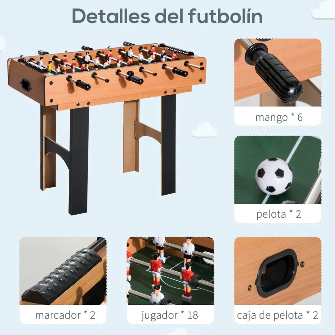 Homcom - Mesa multijuegos 4 en 1