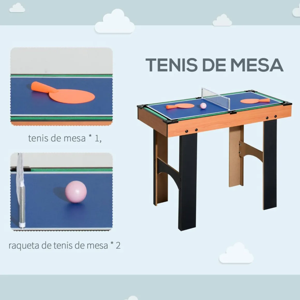 Homcom - Mesa multijuegos 4 en 1