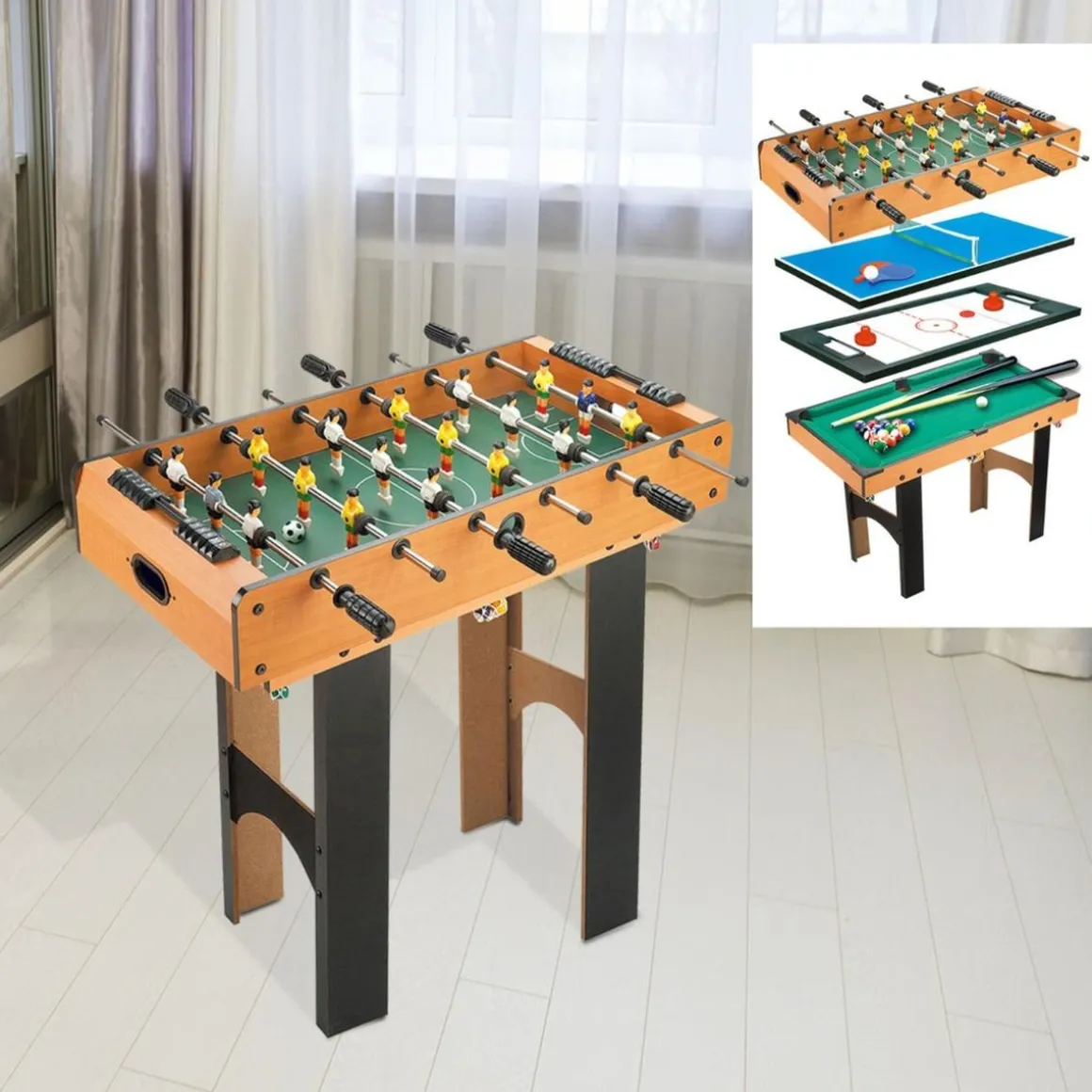 Homcom - Mesa multijuegos 4 en 1