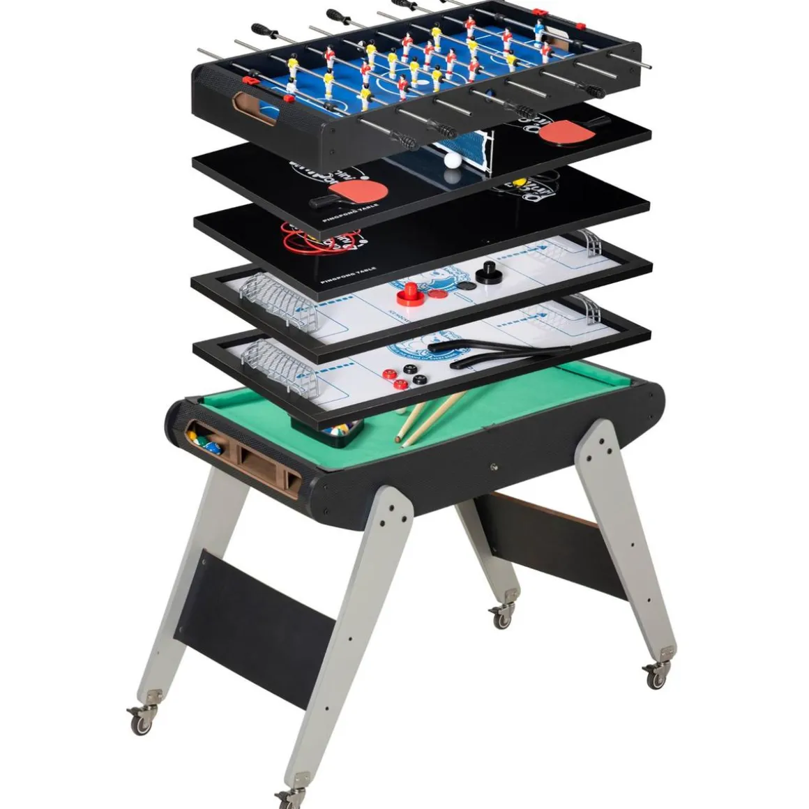 Homcom - Mesa multijuegos 6 en 1