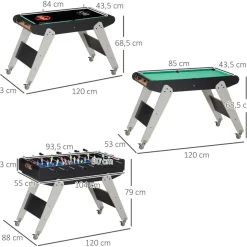 Homcom - Mesa multijuegos 6 en 1