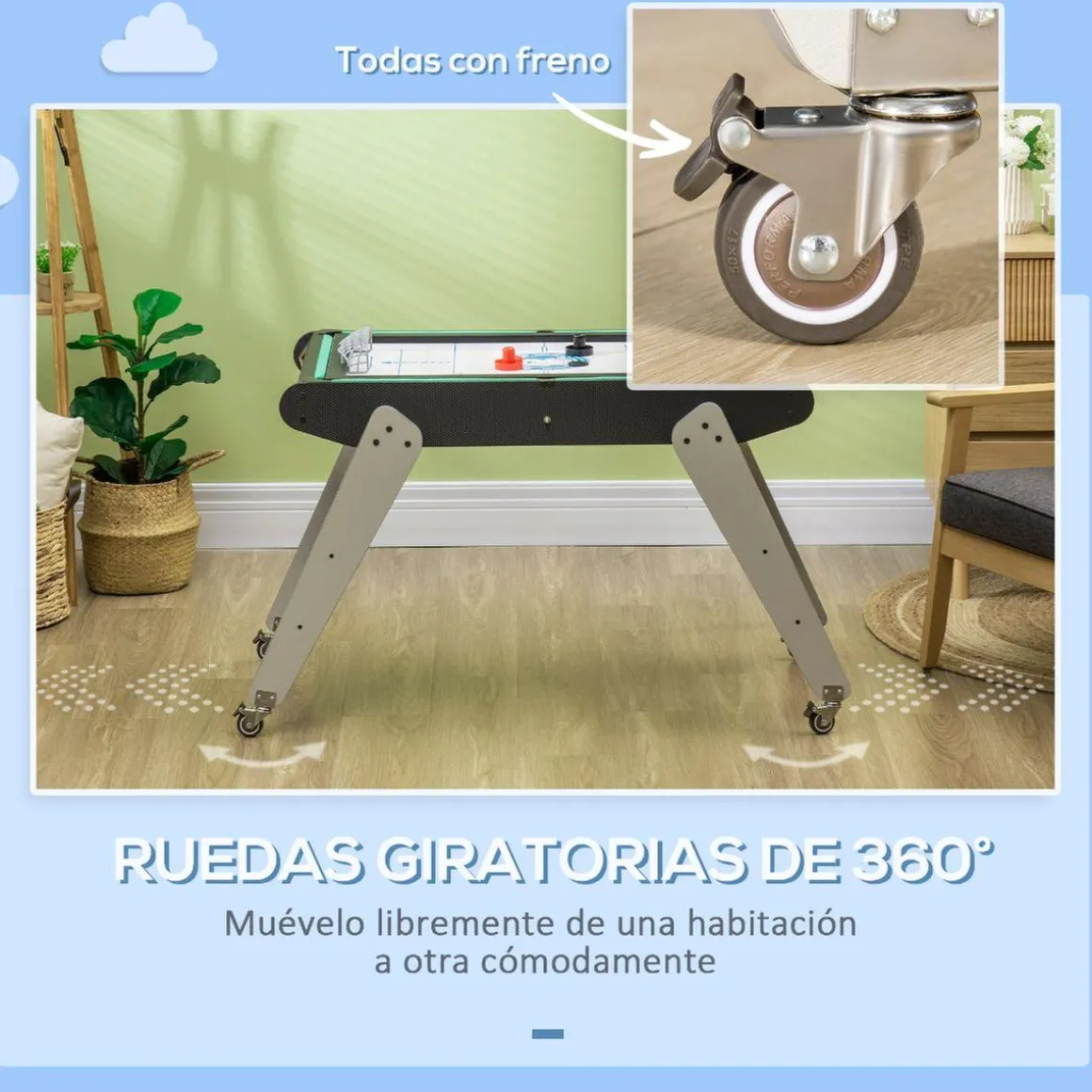 Homcom - Mesa multijuegos 6 en 1