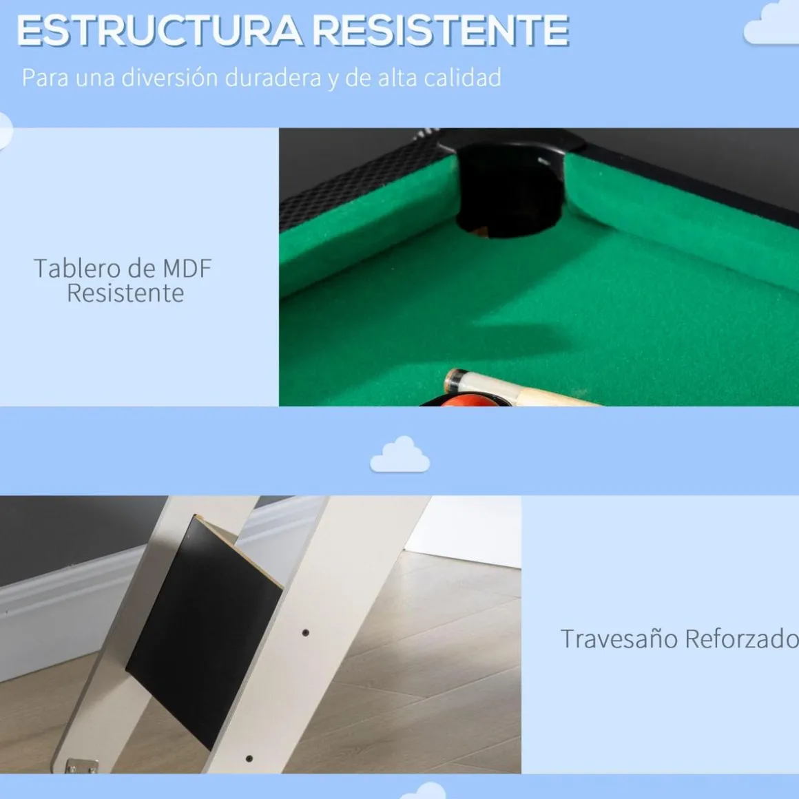 Homcom - Mesa multijuegos 6 en 1