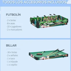 Homcom - Mesa multijuegos 6 en 1 plegable