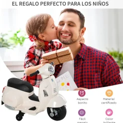 Homcom - Mini moto Eléctrica Vespa Blanco