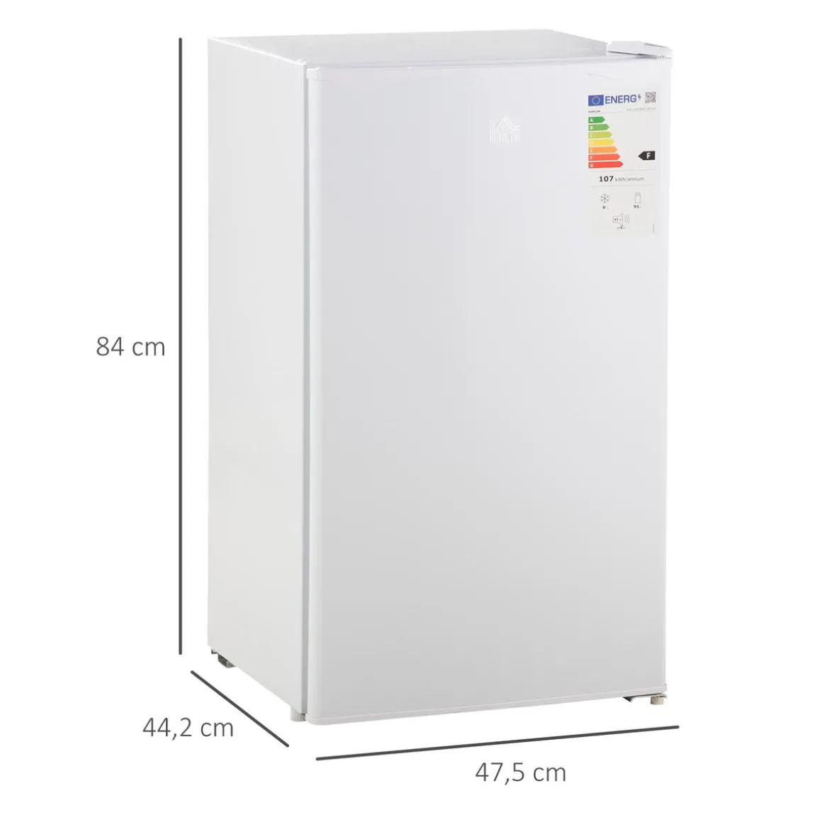 Homcom - Mini Nevera Blanca con Congelador 91L