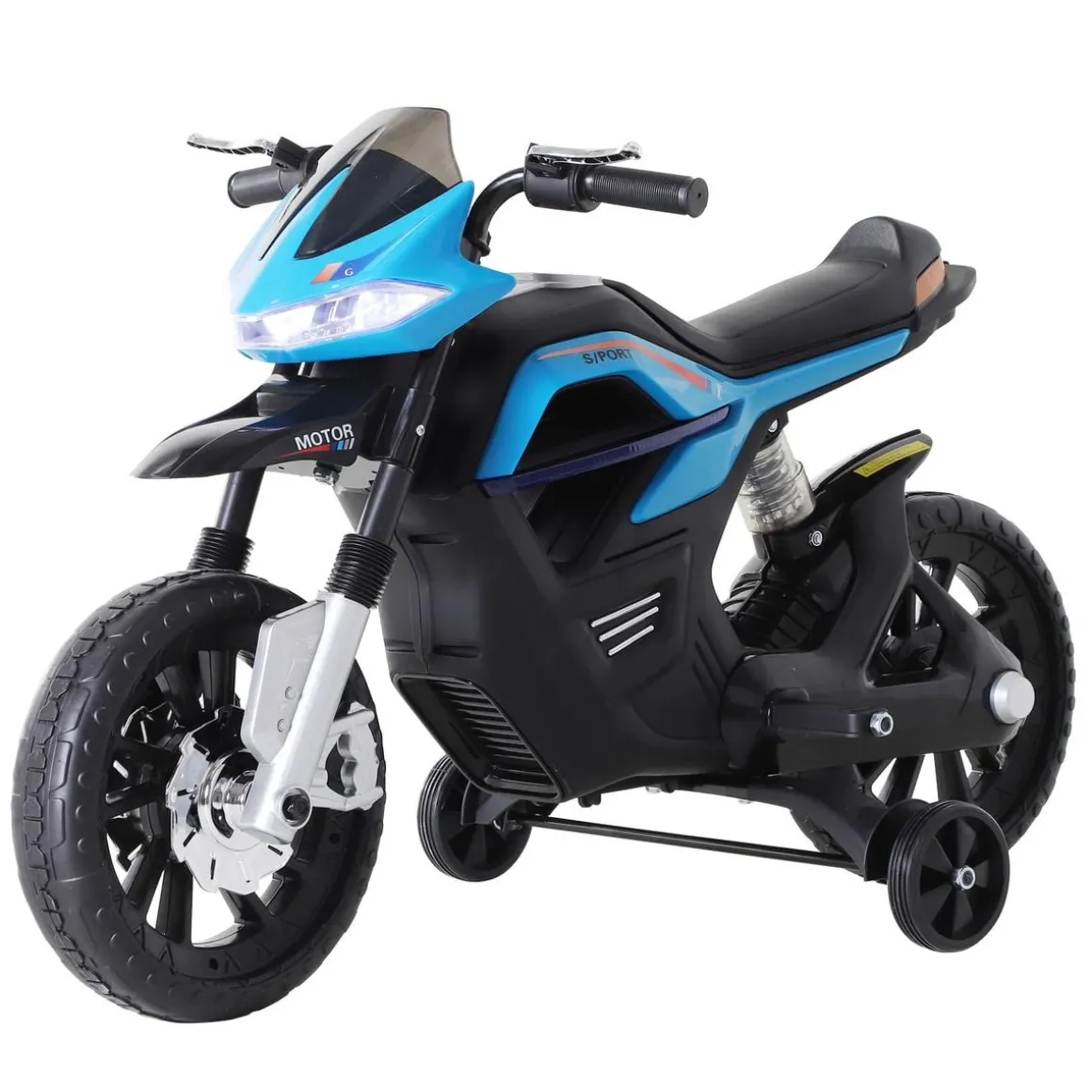 Homcom - Moto eléctrica batería con ruedas de equilibrio