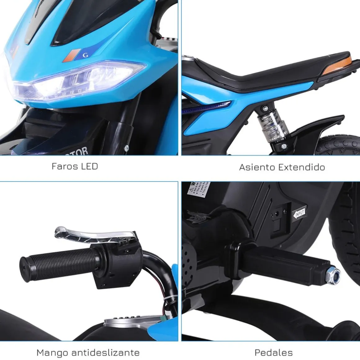 Homcom - Moto eléctrica batería con ruedas de equilibrio