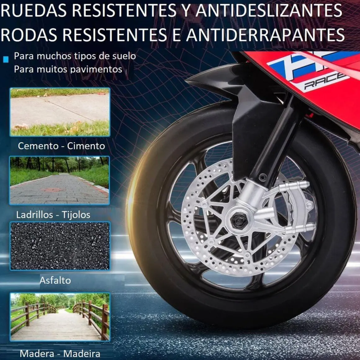 Homcom - Moto eléctrica BMW HP4 roja
