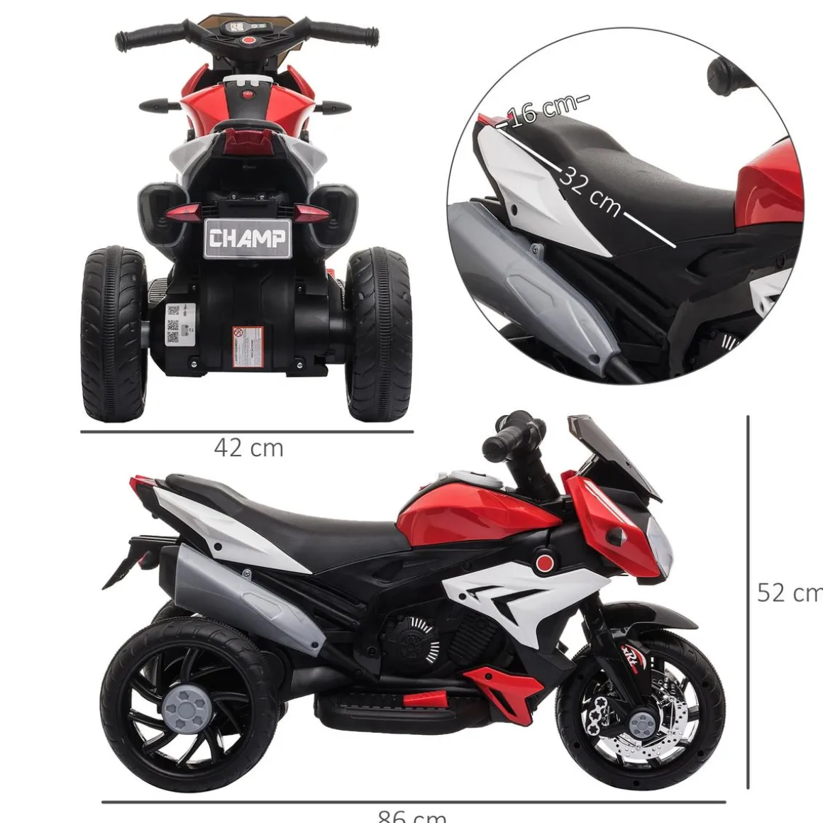 Homcom - Moto eléctrica infantil