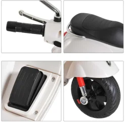 Homcom - Moto Eléctrica Infantil Blanco HomCom
