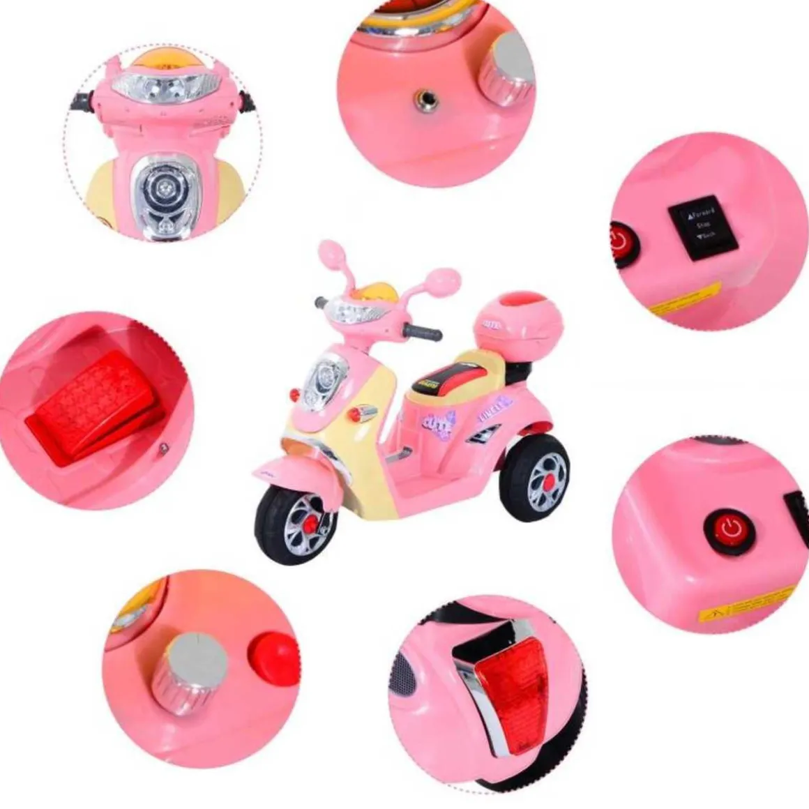 Homcom - Moto Eléctrica Infantil Tipo Triciclo HomCom