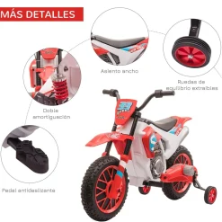 Homcom - Moto eléctrica rojo-blanco