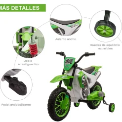 Homcom - Moto eléctrica 12V verde