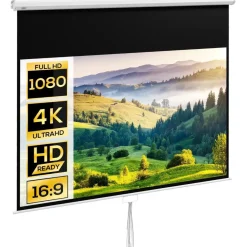 Homcom - Pantalla de proyección 100'' Blanco