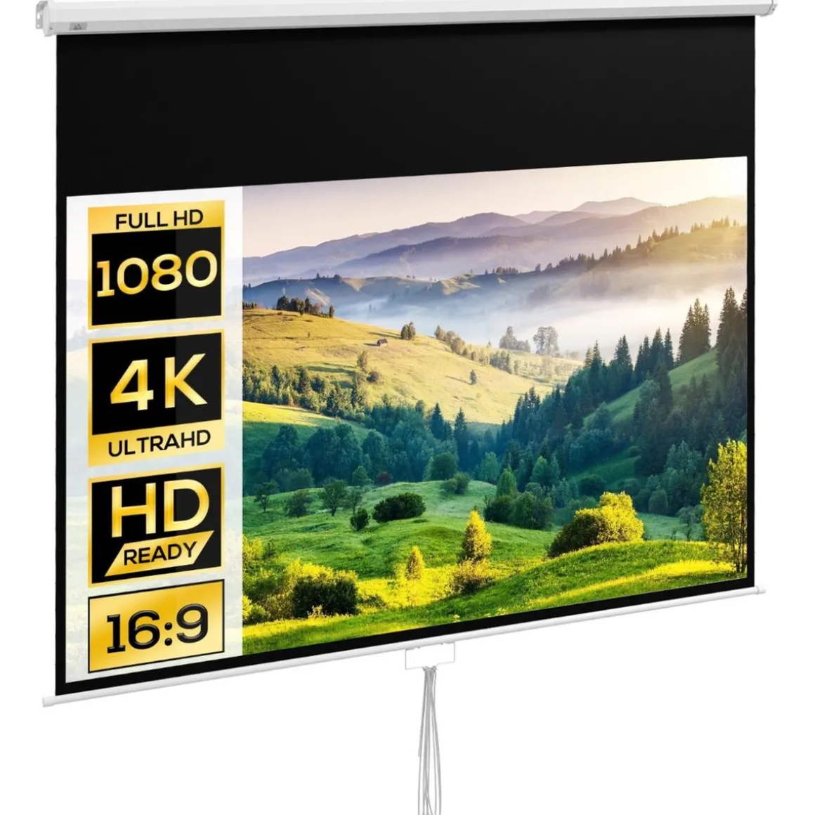 Homcom - Pantalla de proyección 100'' Blanco