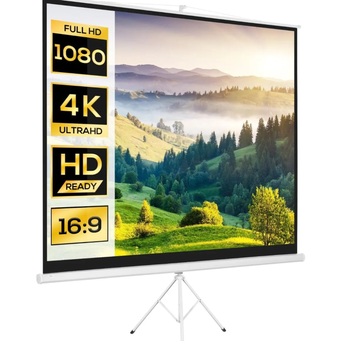 Homcom - Pantalla de proyección 120'' Blanco