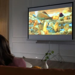 Homcom - Pantalla de proyección 84'' con soporte Blanco