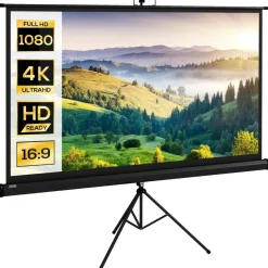 Homcom - Pantalla de proyección 84'' Negro