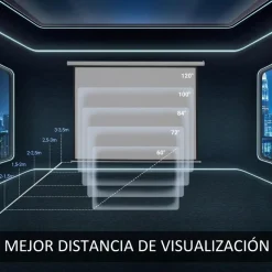 Homcom - Pantalla de proyección motorizada 120''con mando