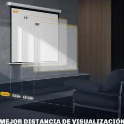 Homcom - Pantalla de proyección 84'' Blanco