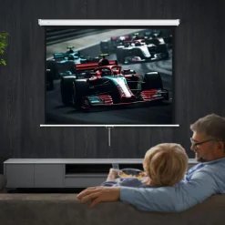 Homcom - Pantalla de proyección 84'' Blanco