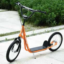 Homcom - Patinete Ajustable Para Niños Naranja HomCom