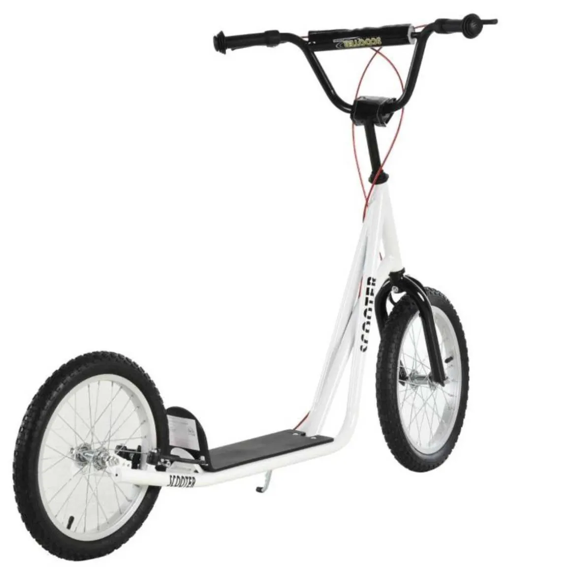 Homcom - Patinete Ajustable Para Niños Blanco HomCom