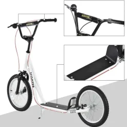 Homcom - Patinete Ajustable Para Niños Blanco HomCom