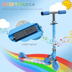 Homcom - Patinete azul con luces y música