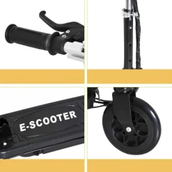 Homcom - Patinete Eléctrico Plegable Acero Negro HomCom