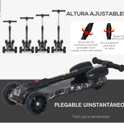 Homcom - Patinete scooter con efectos de luz y sonido