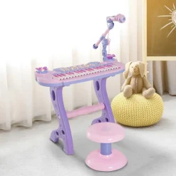 Homcom - Piano Infantil 37 Teclas Rosa HomCom