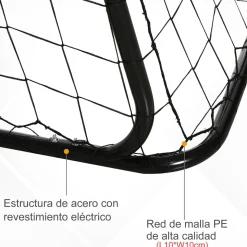Homcom - Portería de fútbol con lona de entrenamiento Blanco
