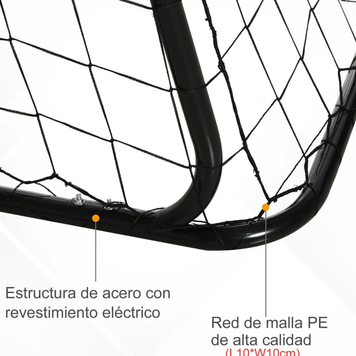 Homcom - Portería de fútbol con lona de entrenamiento Blanco