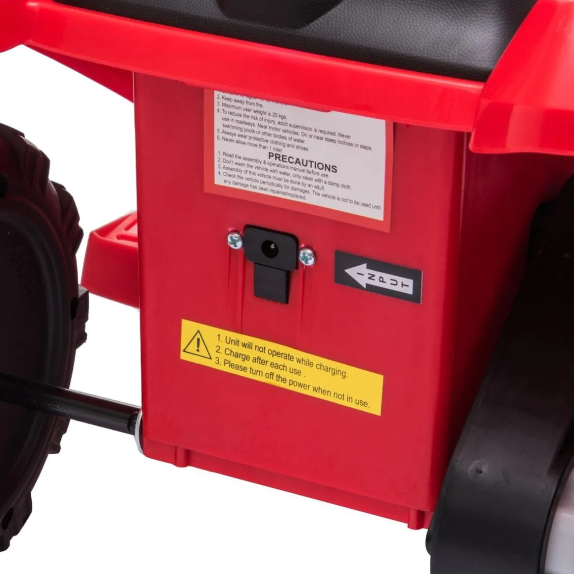 Homcom - Quad eléctrico con faros LED rojo